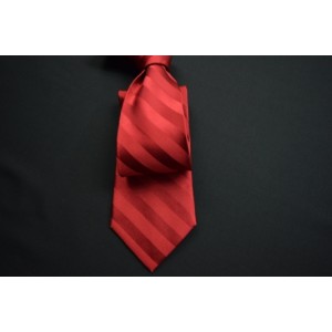 Red Self Stripe Tie